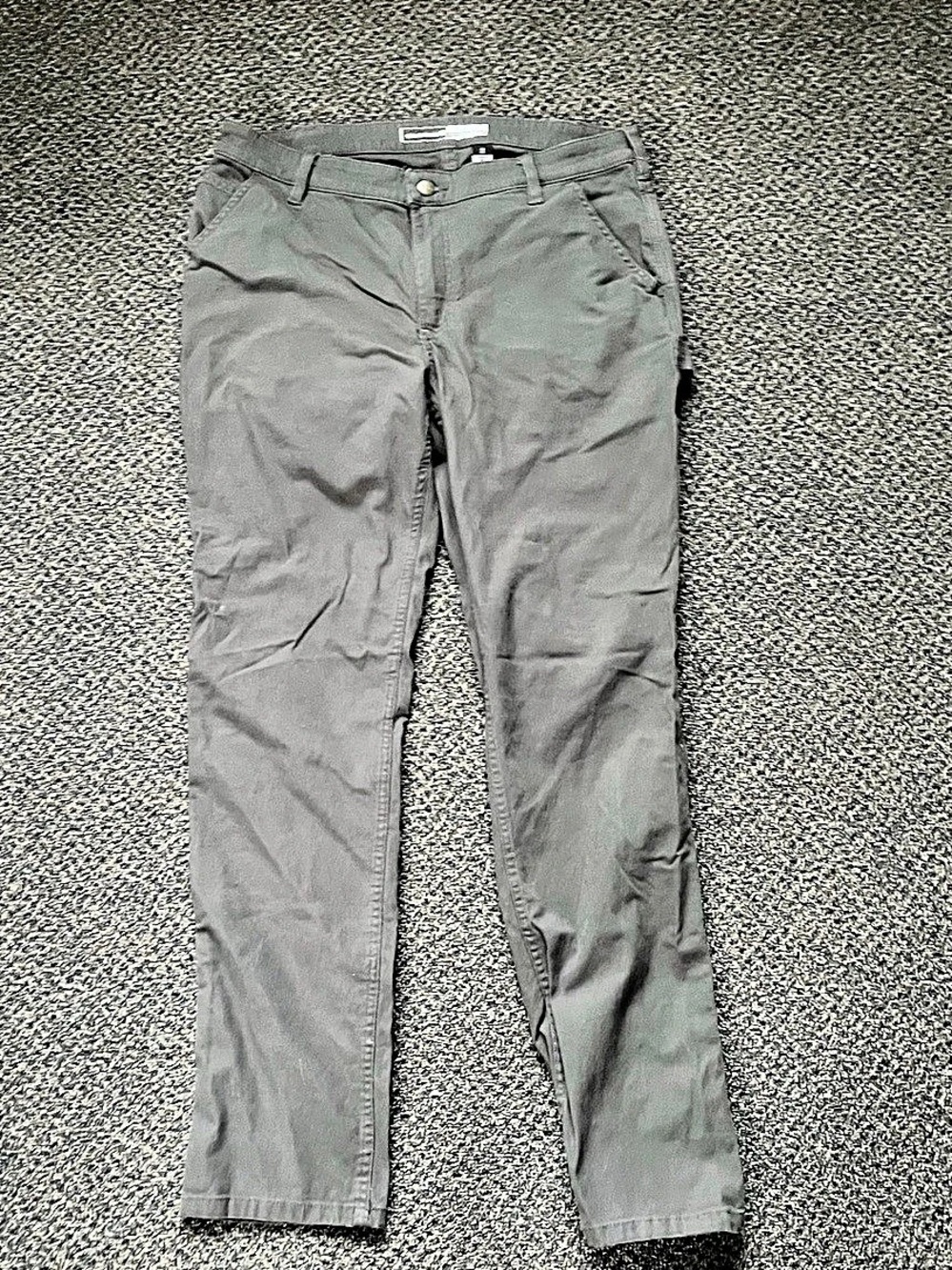 Carhartt Rugged Flex Relaxed Fit Canvas Work Pant Gray Straight Leg Pants Size